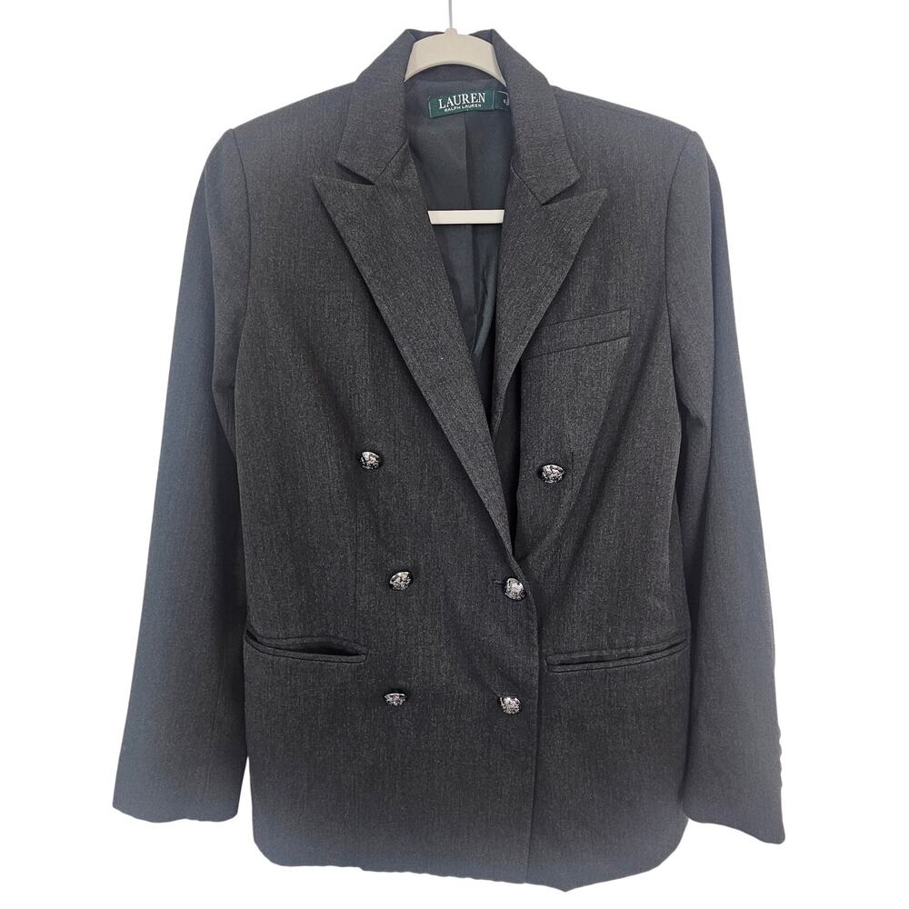 Lauren Ralph Lauren Womens Double Breasted Blazer Size 6 Classic Formal Preppy